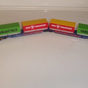 Roco HO train car double Frey Transport Waggon